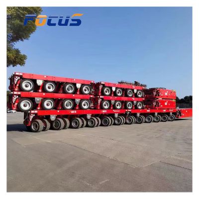 Multi Axle Hydraulic Heavy Duty Low Bed Tuck Trailer Pengangkut Alat Berat Transport Heavy Equipment Modular Trailer for Sale