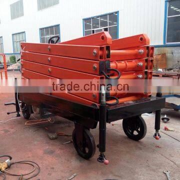 Roller Conveyor Scissor Lift Tables With Wheels