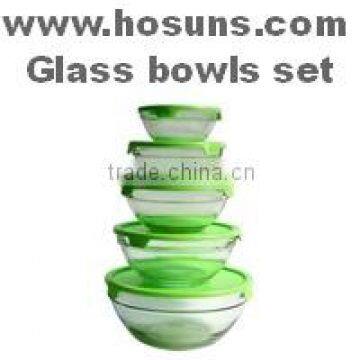 Promotion glass storage bowl set (TOP QUALITY)