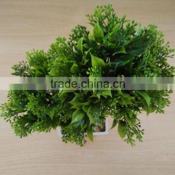 Table Small Plant Pots Artificial Grass Ball Tree