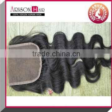 Handmade lace closure 100% human virgin brazilian body wave lace closure