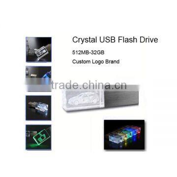 Custom logo crystal usb flash drive 16gb