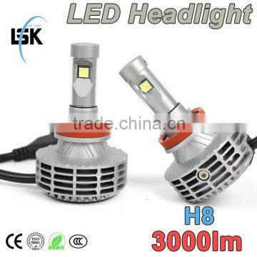 No fan all in one h8 car led headlamp with 5 color temperature