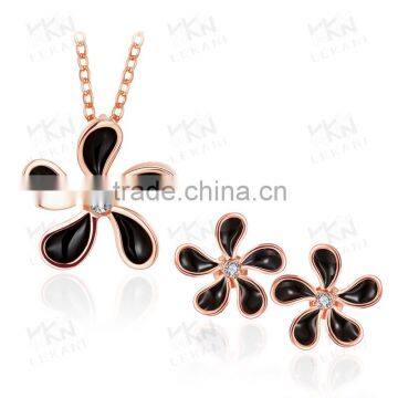 2015 flower design jewelry 18K Gold Plating Jewelry Set