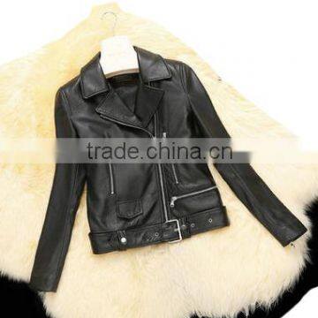 custom ladies cheap faux leather jacket wholesale