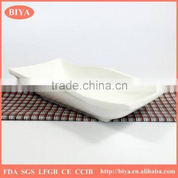 Wave Plate Strengthen Porcelain Durable Porcelain Sepecial Design Different Size Wave Edge Square Rectangular Soup Plate photo-4