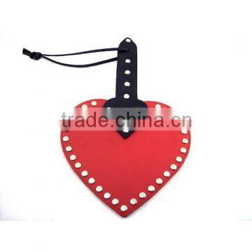 NEW 2015 BLACK BONDAGE HEART PADDLES SOFT LEATHER MATERIAL