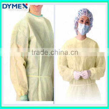 AAMI Level 2 Disposable PP Isolation Gown With Elastic Cuff/Yellow Isolation Gown