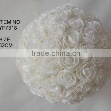 Large size round rose flower balls PE foam artificial flower ball