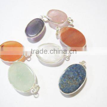 Assorted 925 STERLING Silver 925 STAMPED Natural Stone Jewelry Gemstone Pendants WHOLESALE