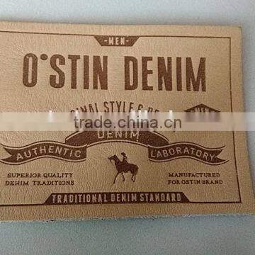 Custom Embossed and Debossed Leather Patch for Jeans