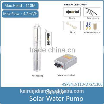 deep well solar submersible brushless motor pump system for farm dc irrigation 4SPS4.2/110-D72/1300