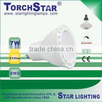 Ultra bright SMD aluminum+ plastic LED spot lamp 6W 7W