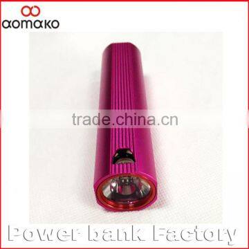 Manufacturer Hot Best Price Mobile Power Bank 2600mah With Flashlight Alluminium Alloy Power Bank Cylinder Ak-02 photo-2