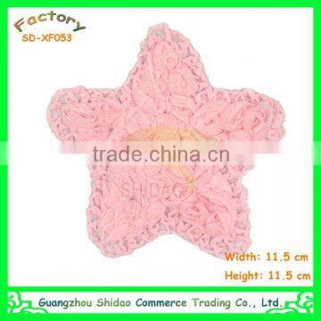 Newest patch design pink chiffon star embroidered patch for hat accessories