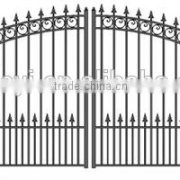 private villa security wrought iron double driveway gate