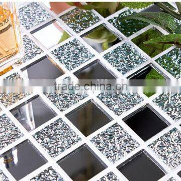 25x25mm handmade crystal glass mosaic tile mix mirror tile checkboard pattern MU26