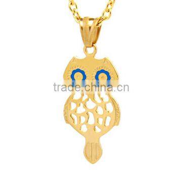 TKB-P1600 Night Owl Fashion Jewerlry New Year Gift 2016 Animal Pendant Lovely Charm Gold Coloured Wholesale