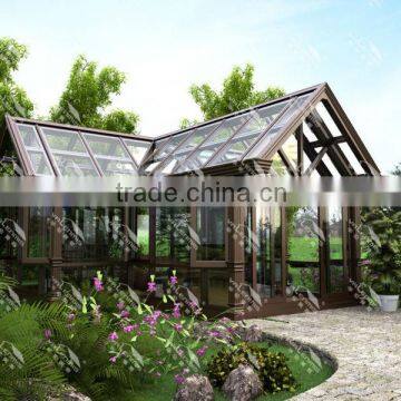 Luxurious triangle roof aluminum alloy sun room/glass house/greenhouse more change