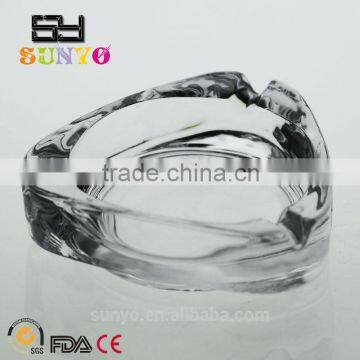 Triangle Shaped Hand Pressed Glass Ashtray Wholesale