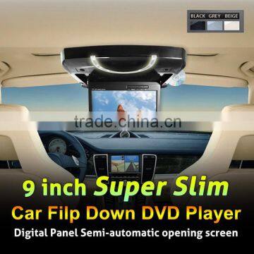 9 Inch Super Slim Car Filp Down DVD Player With Wireless Game Controller