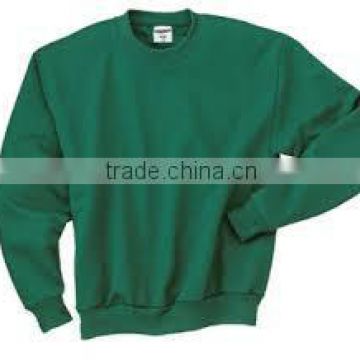 Polyester / Cotton Customer made Pullover Crew Neck Dark Green Sweat Shirt