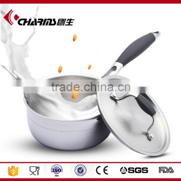 Tri-Ply Stainless Steel Milk Pan With Cover