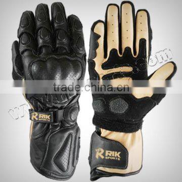 Quality Motorbike Gloves WIth Full grain genuine leather knuckle protection, TPU protections at Fingers