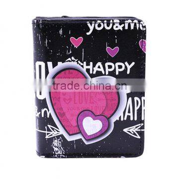 Guangzhou New Design Printed PU Wallets and Purses with zipper/Wholesale Fashion Gift