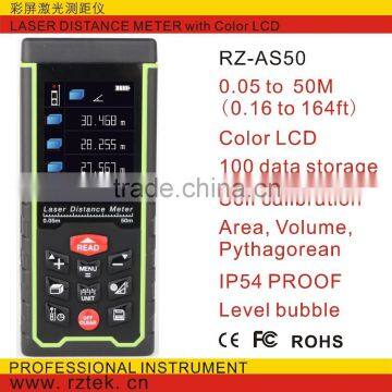 50m Laser Distance Meter RZ-AS50 with Color LCD and Tilt angle