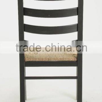 Rustic Wooden Home Useful Webbing Seat Black Armless Dining Chair/ Restaurant Chair(New Product) photo-3