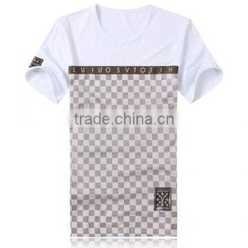 print t-shirt with plaid pattern made in china