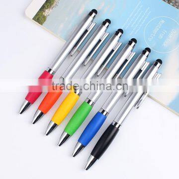 Customized ballpoint promotional cheap and high quality plastic pen with stylus