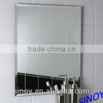 Float Glass Double Coated Waterproof Frameless Bathroom Mirror with polished edge in different shapes