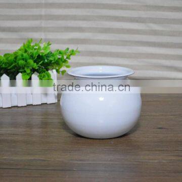 Round belly flower pot, enamel pot