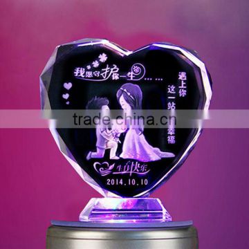 Fashion Heart Shape 3D Crystal Wedding Photo Frame