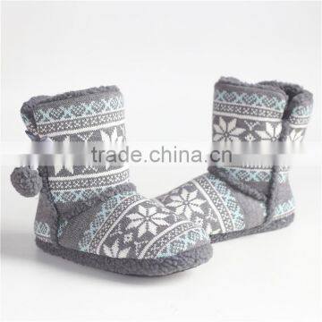 Ladies classical knitted flower slipper boot