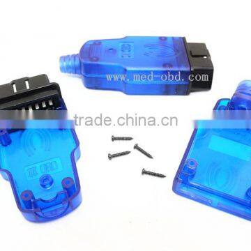 BLue OBD2 Connector J1962m Plug with Enclosure and Cable Relief 16pin Male Connector