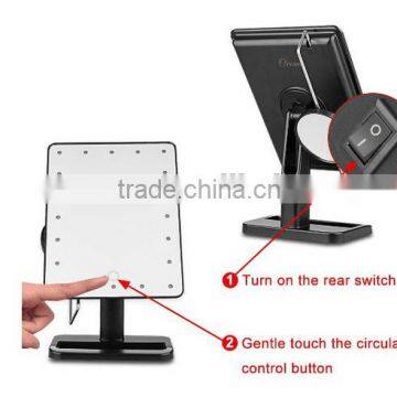 New Products Two Sides Foldable Solid Colored Portable LED Light Pocket Makeup Mirror photo-5