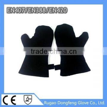 CE EN388 EN407 EN420 cow split leather kitchen oven glove high heat protection gloves