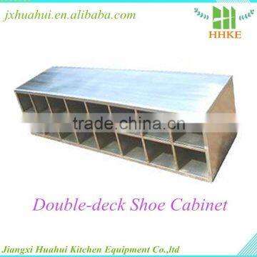 Stainless steel shoe cabinet double-deck single or double sided