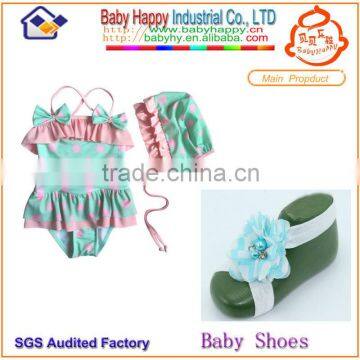 blue fancy shoes and bikini for baby