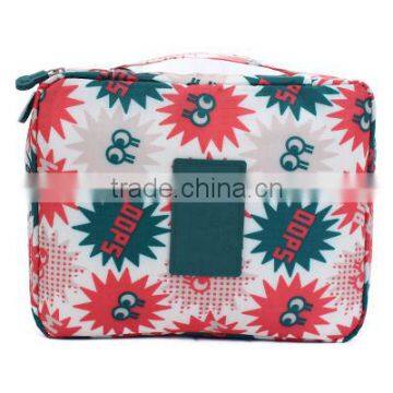 Attractive color multi pocket cute portable cosmetic bags for girls