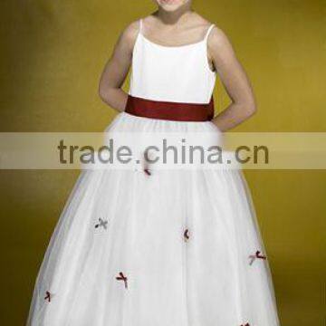 New Stylish Spaghetti Straps Ribbon party Dress/ Wedding Dress For Childen ALF-034