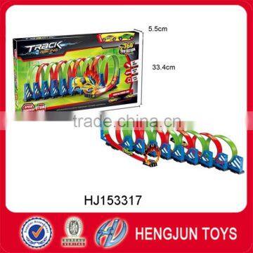 super plastic eco-friendly track car pullback orbit car toy EN71