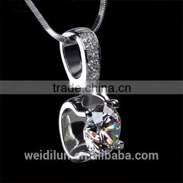 Guangzhou wholesale jewelry diamond pendant gold plated silver necklace for wedding