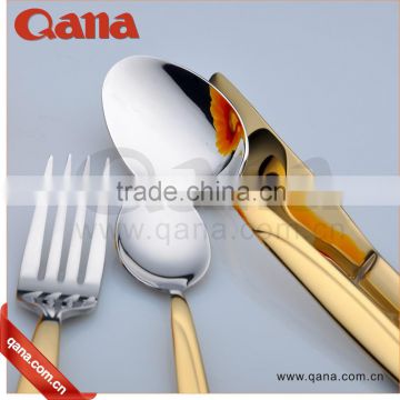 wholesale stainless steel silver and gold cutlery set with gold handle flatware set                        
                                                Quality Choice