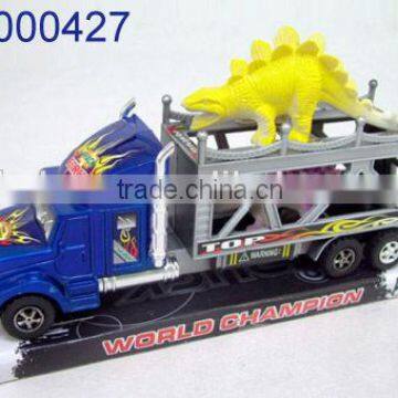 Popular kid toy cool friction truck set/plastic toy tow truck with dinosaur