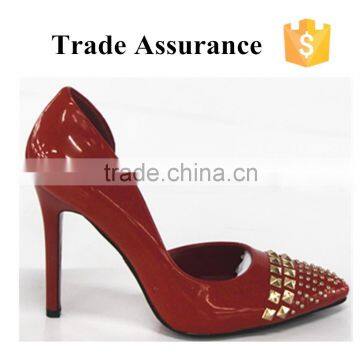 Female wedding shoes red rivet stilletto pumps shoes sexy fashion bridal shoes