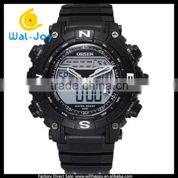 WJ-5257 Japan Double Movement Digital Men Rubber Strap Waterproof Fashion OHSEN Student LED Watch photo-2